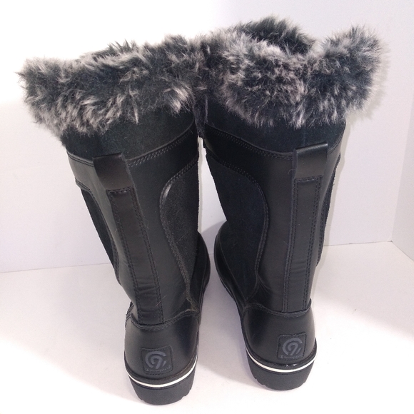 C9 by Champion Black Leather & Suede Faux Fur Trimmed Snow Boots- Size 7 NWOT - Picture 7 of 12